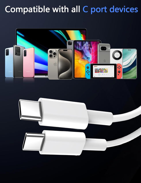 USB C Cable 3ft 3Pack 60W, USB c to USB c Cable Compatible with iPhone 15/15 Pro/15 Pro Max, Samsung Galaxy S22/21,