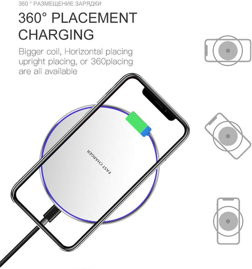 30W Fast Wireless Charger Pad, Compatible with iPhone 14/13/12/11/X, Samsung Galaxy S23/S22/S21/S20, White