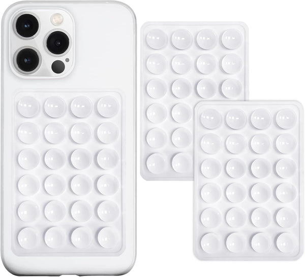 2 Pack Silicone Suction Phone Case Mount, Non-Slip Sticky Phone Grip, Strong Adhesive Suction Cup Holder for Selfies