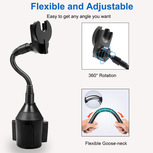 Car Phone Holder for Pop Socket - Flexible Gooseneck Car Mount Compatible with iPhone Samsung and Any Smartphones