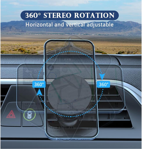 Magnetic Phone Holder for Car, 2023 New Upgraded N52 Super Magnetic Phone Mount for Car Vent with 360° Rotation,