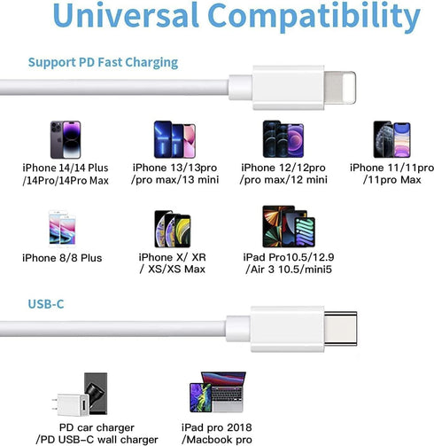 iPhone Charger 10FT Lightning Cable, Compatible with iPhone 14/13/12/11 Pro Max, XR, XS, X, 8, 7, 6 Plus, SE, iPad and