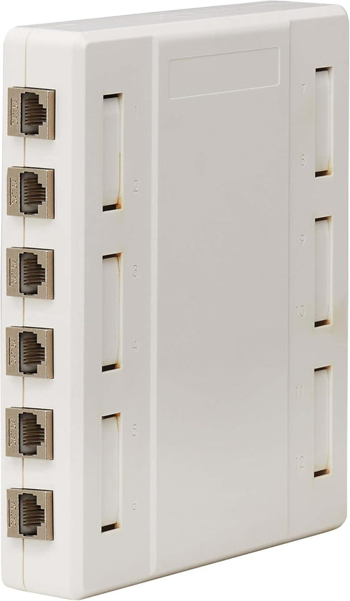 Tripp Lite 12-Port Surface-Mount Box for Keystone Jacks, Additional Breakout Pieces for Wide Compatibility, Mounting Screws Included, TAA Compliant, (N082-012-WH) by Tripp Lite