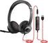 JIAMQISHI USB Headset with Microphone for PC, On-Ear Computer Laptop Headphones with