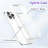 oakxco Thin Slim Clear Case for iPhone 15 Pro Max - Transparent Hybrid Hard Shell & Soft Silicone Rubber Bumper, White