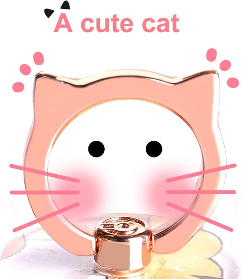 EI Sonador (2 Cat Phone Ring Holder - Clear Cell Phone Ring Holder Transparent Stand Finger Grip Black Cat)