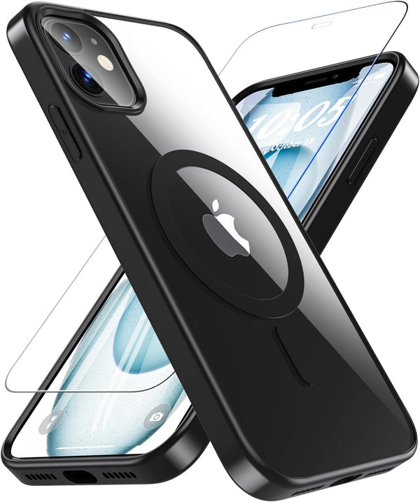 BESINPO Magnetic Case for iPhone 11, with Tempered Glass Screen Protector, 360 Full Body Shockproof Anti-Scratch Cover