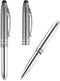 PATIKIL 2 Pack Ballpoint Pen with Stylus Tip and LED Flashlight, 1.0mm Medium Point, Black Ink, Gray