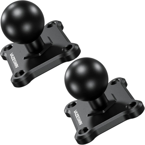 2 PCS 1" Ball Mount with Aluminum Alloy Square Plate, Universal Mounting Base for Garmin, Lowrance, Humminbird
