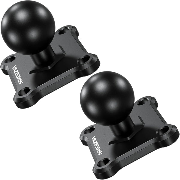 2 PCS 1" Ball Mount with Aluminum Alloy Square Plate, Universal Mounting Base for Garmin, Lowrance, Humminbird