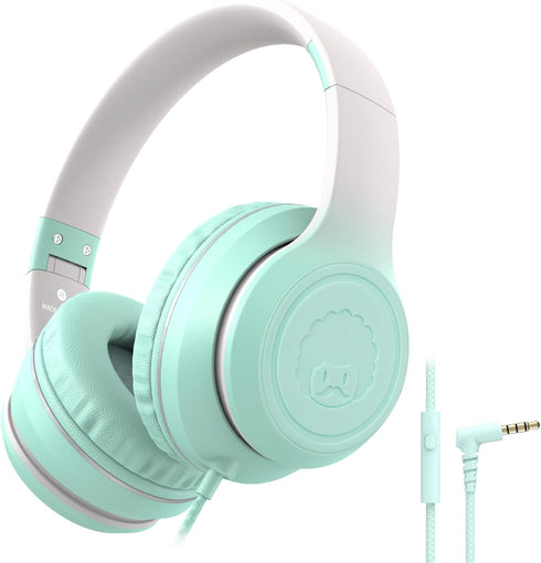 rockpapa L22 Wired Headphones for Kids, Foldable Stereo 3.5mm Corded Headphones for School, Classroom, Laptop