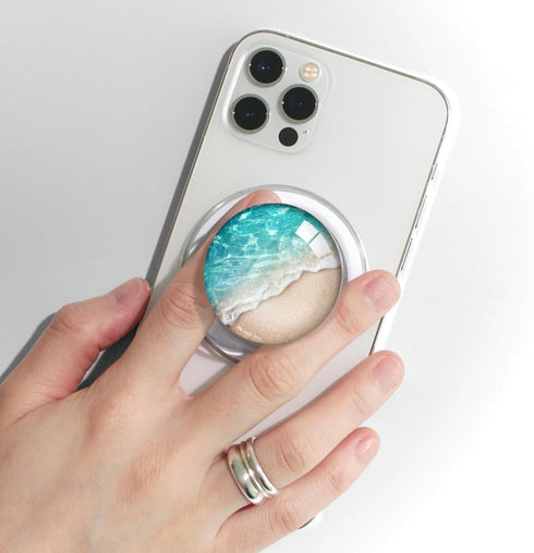 WUYULB Magnetic Type Clear Crystal Glitter Collapsible Expanding Moblile Cell Phone Grip Stand Holder for Smartphones