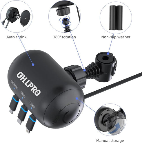 OHLPRO 3 in 1 Multi Car Backseat Charging Station Box Compatible with iPhone, Samsung, Uber, Lyft, Turo