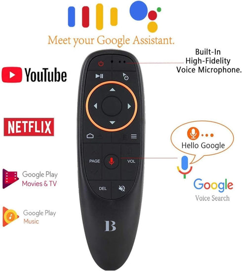 BL Air Mouse Remote Control, Voice Remote 2.4G RF Wireless with 6-Axis Gyroscope, USB Air Mouse for Smart TV