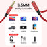 MOSWAG 3.5mm Male to Female Extension Cable with Microphone Stereo Audio Adapter Nylon Braided Compatible for Home/Car Stereos Smartphones Headphones Tablets Media Players and More