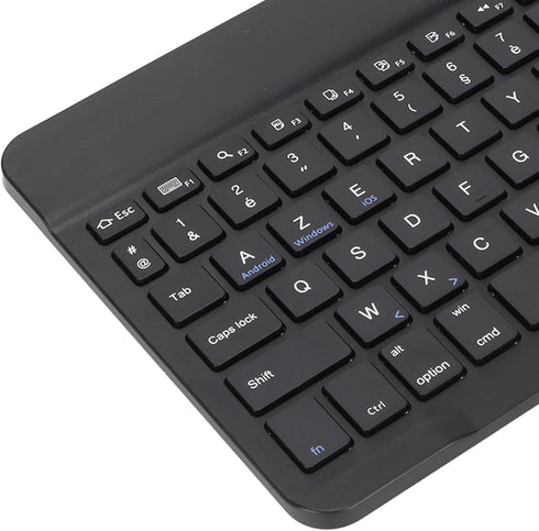 French European AZERTY Bluetooth Keyboard, 10inch Slim Portable Tablet Keyboard with Brushed Metal Texture for Phone