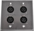 Seismic Audio Speakers Stainless Steel Wall Plate - 2 Gang with 4 XLR Female Connectors by Seismic Audio
