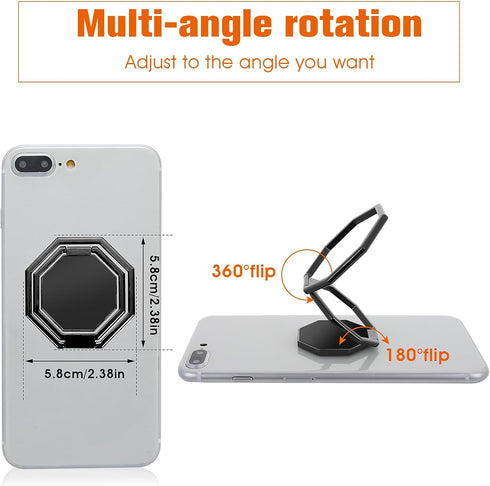 cobee 360 Cell Phone Ring Holder Finger Kickstand, Rotation Metal Cellphone Back Grip Foldable Cell Phone Stand