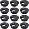 12 Pack 2 Inch Black Desk Grommet Kit, Plastic Cover for Office Wire Cable Hole Organizer