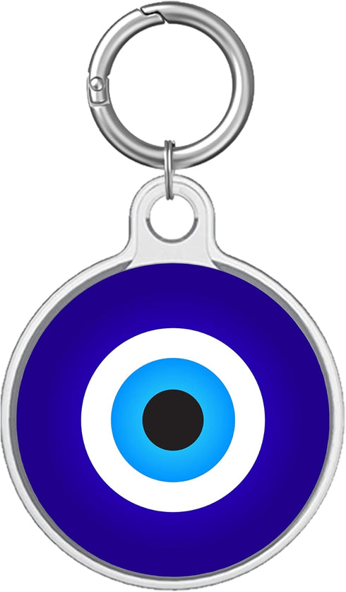 Impressed Protective Full Cover AirTag Case for Women, Lightweight Evil Eye Design with Keychain for Apple AirTag