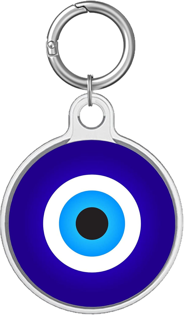 Impressed Protective Full Cover AirTag Case for Women, Lightweight Evil Eye Design with Keychain for Apple AirTag