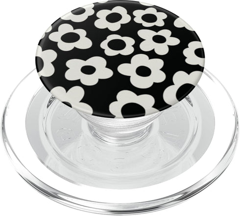 PopSockets Floral Phone Grip & Stand Black Mod Flower PopGrip for MagSafe