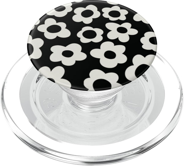 PopSockets Floral Phone Grip & Stand Black Mod Flower PopGrip for MagSafe