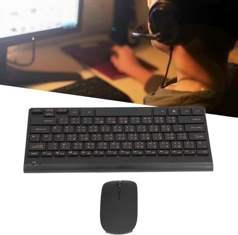 2.4G Chinese English Keyboard Mouse Combo, 78 Keys Traditional Mute Keyboard Laser Engraving Set for Home, Office