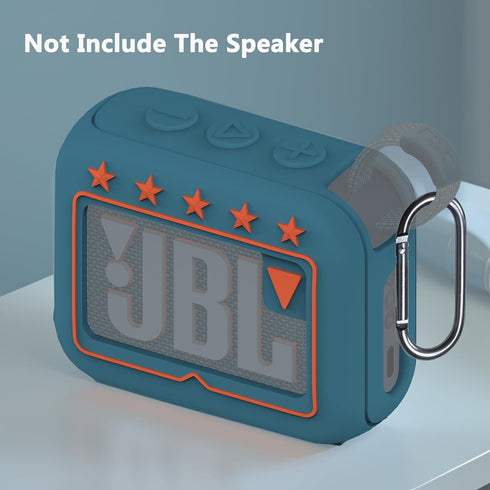 JBL Go 4 Silicone Cover Case, Protective Skin Holder for Ultra Portable Bluetooth Speaker Accessories (Blue)