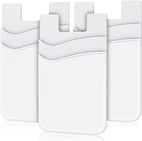 Senose Phone Card Holder, Stick On Silicone Wallet for Back of Phone, Compatible with Most Cell Phones - Pack of 3