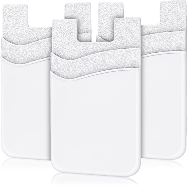 Senose Phone Card Holder, Stick On Silicone Wallet for Back of Phone, Compatible with Most Cell Phones - Pack of 3