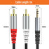 RCA to 3.5mm AUX Cable (1M/3.3Feet) - 3.5mm 1/8 to RCA 2-Male Headphone Jack Adapter for Speakers