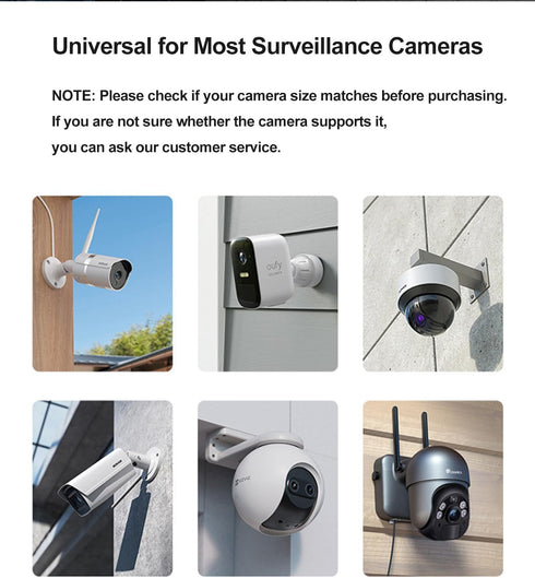 Universal Security Camera Sun Rain Cover Shield - Weatherproof Protective Roof for Dome/Bullet Outdoor Cameras (Black, Large, 1Pack)