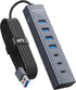 ABFCRTTW 4Ft 7-Port USB Hub 3.0 for Desktop, 4 USB-A & 3 USB-C