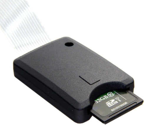 JSER 25cm Standard SD SDHC Male to SD Female Extension Memory Card Kit Soft Flat FPC Cable Extender Compatible for GPS