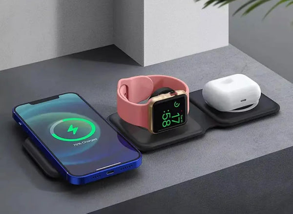 Magnetic Wireless Charging Station 3-in-1, Foldable, Magnetic Fast Charger for iPhone 15/14/13/12 Pro Max, Smart Watch