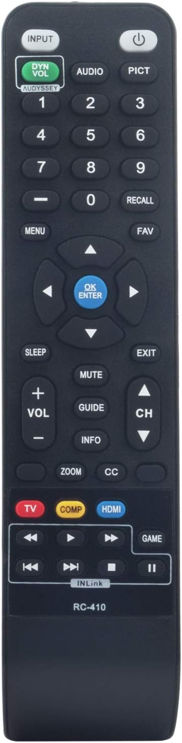 WINFLIKE RC-410 Replace Remote Control for Insignia LCD LED TV NS-42E570A11, NS-46E570A11
