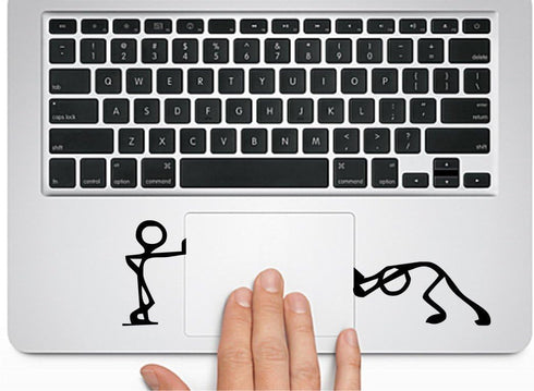 Cute Cartoon Pushing and Standing Silhouette MacBook Trackpad-Laptop, G1-A24