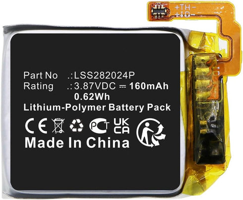 160mAh LSS282024P Battery Replacement Compatible with Fitbit Versa 4 Fitness Smartwatch FB523