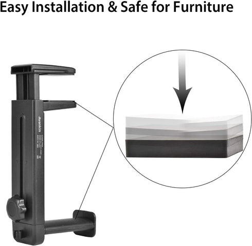 NEETTO HS906 Headphone Stand & Hanger 2 in 1, Above & Under Desk Gaming Headset Holder Mount Hook with Height