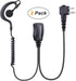 (2 Pack) Walkie Talkie Earpiece, G Shape 2-Pin 2.5mm/3.5mm Headset with PTT Mic for Motorola Two-Way Radios