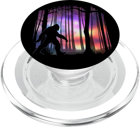 Bigfoot Northern Lights PopSockets PopGrip for MagSafe - Sasquatch Galaxy Space Lover
