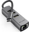 WALNEW USB-C to Ethernet Adapter, 4 in 1 USB C Hub with LAN RJ45, Aluminum Gigabit Network Cable Converter for PC