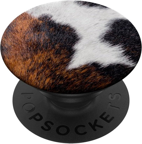 Cowhide Skin Spots with Black Brown White Farm Animal Skin PopSockets Standard PopGrip: Swappable Grip for Phones &
