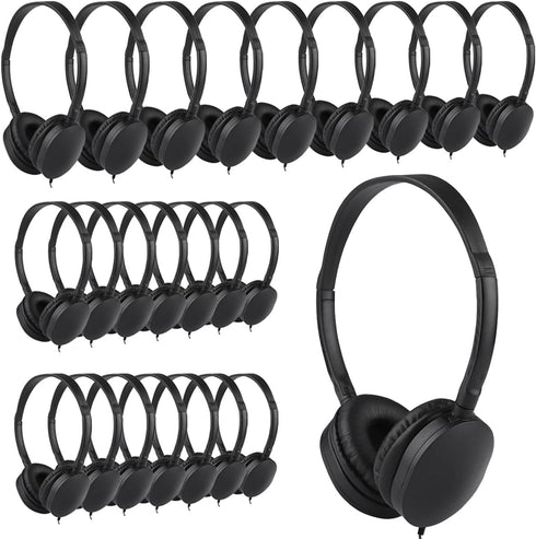 Wholesale Bulk Headphones for Classroom, 25 Pack School Headphones for Kids and Students