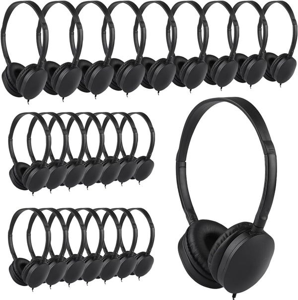 Wholesale Bulk Headphones for Classroom, 25 Pack School Headphones for Kids and Students