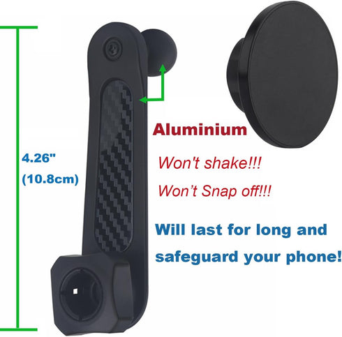 Rigdance 17mm (4.26" Magnetic Ball Phone Mount Holder for Magsafe Phones, with Aluminium Extension Arm for Car Air Vent