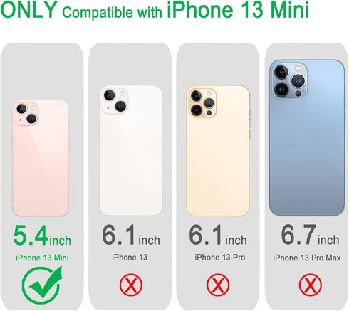 Magnetic Case Compatible with iPhone 13 Mini, Transparent Anti-Scratch Back Shockproof Protective Slim Thin Phone Case