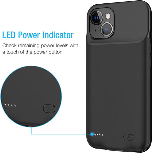 YINGYKJ 13 6500mAh 13 (5.4 inch) Battery Case for iPhone Mini, Enhanced Ultra Thin Portable Protective Power Smart