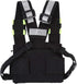 Radio Chest Harness Rig Holster Pack, Front Pouches Zipper Bag with Green Reflective Strips for Walkie Talkies